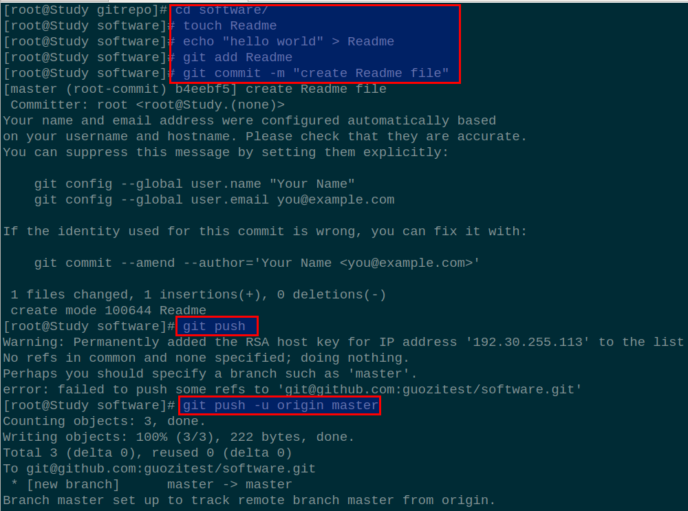 Linux 中使用 git 工具提交文件至 github(图文详解)