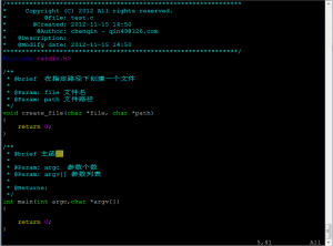 VIM+Doxygen 自动生成注释和文档 VIM+Doxygen 自动生成注释和文档